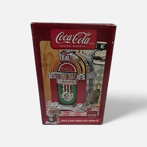 Coca Cola Brand Marque. 1990s  Coke & A Song Jukebox Salt And Pepper Set VINTAGE